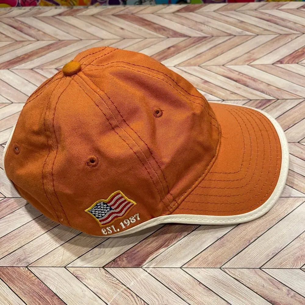 Ashworth Orange USA Flag Adjustable Baseball Hat Two Tone